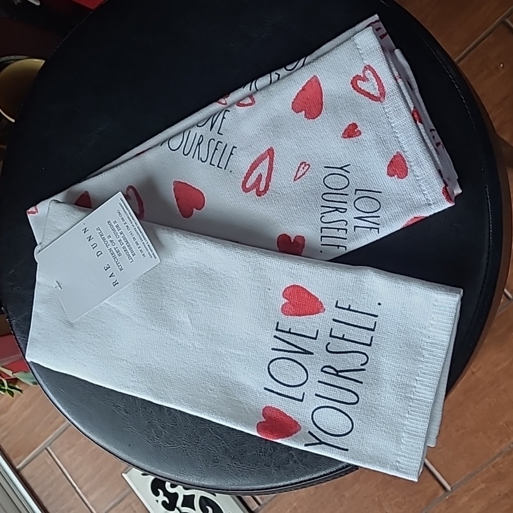Rae Dunn Love Yourself Kitchen Towels